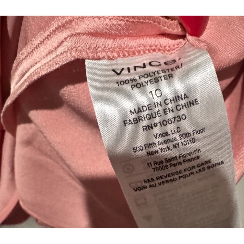 Vince Slip Skirt blush pink 10 Large Rose Midi Mid Rise quiet luxury New - Picture 10 of 10